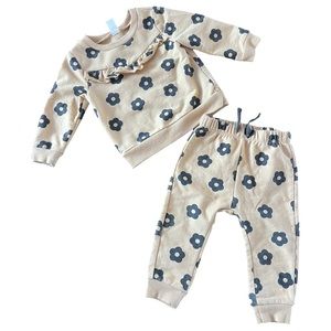 Petit Lem black and tan floral sweatsuit